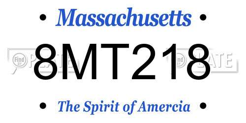 8MT218 Massachusetts License Plate