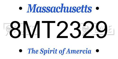 8MT2329 Massachusetts License Plate