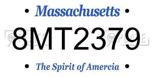 8MT2379 Massachusetts License Plate