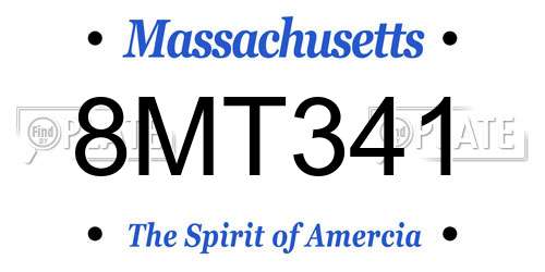 8MT341 Massachusetts License Plate