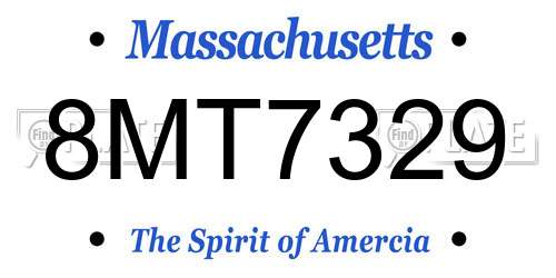 8MT7329 Massachusetts License Plate