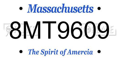 8MT9609 Massachusetts License Plate