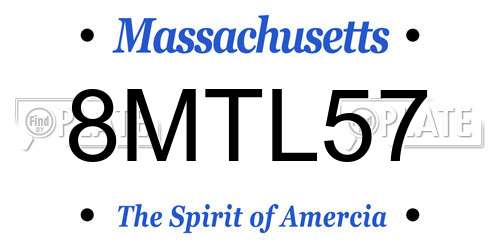 8MTL57 Massachusetts License Plate
