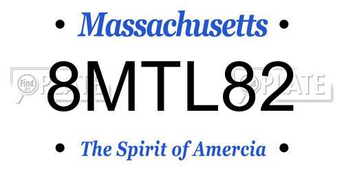 8MTL82 Massachusetts License Plate