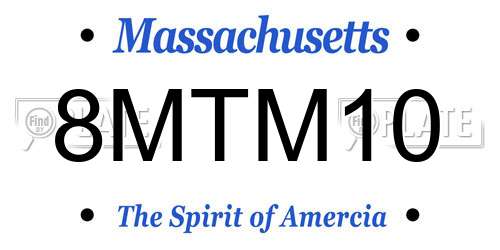 8MTM10 Massachusetts License Plate