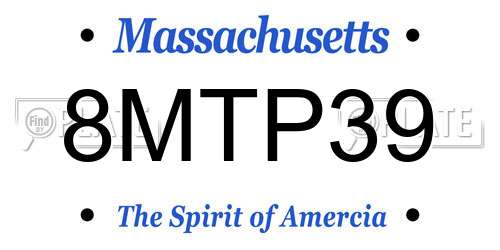 8MTP39 Massachusetts License Plate