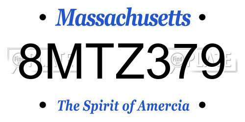 8MTZ379 Massachusetts License Plate