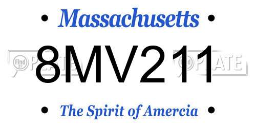 8MV211 Massachusetts License Plate