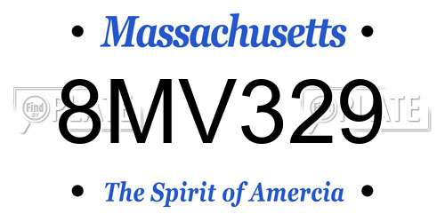8MV329 Massachusetts License Plate
