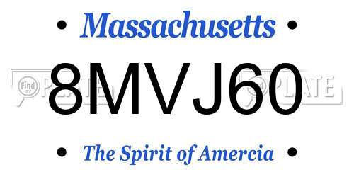 8MVJ60 Massachusetts License Plate