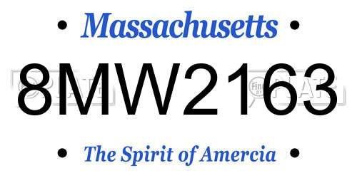 8MW2163 Massachusetts License Plate