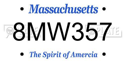 8MW357 Massachusetts License Plate