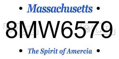 8MW6579 Massachusetts License Plate
