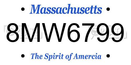 8MW6799 Massachusetts License Plate