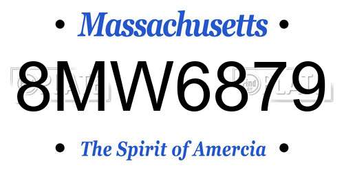 8MW6879 Massachusetts License Plate