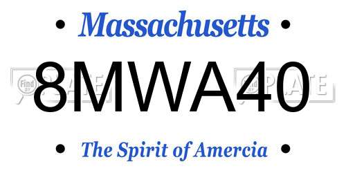 8MWA40 Massachusetts License Plate