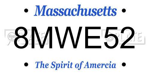 8MWE52 Massachusetts License Plate