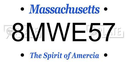 8MWE57 Massachusetts License Plate