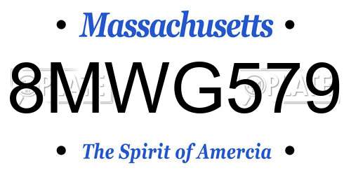 8MWG579 Massachusetts License Plate