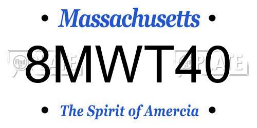 8MWT40 Massachusetts License Plate