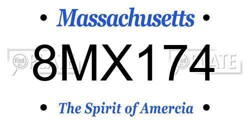 8MX174 Massachusetts License Plate