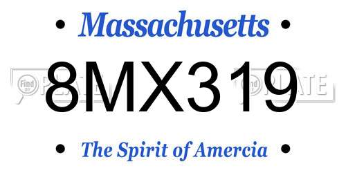 8MX319 Massachusetts License Plate