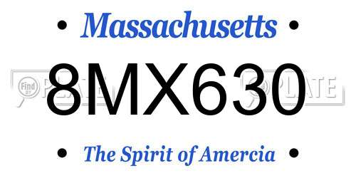 8MX630 Massachusetts License Plate