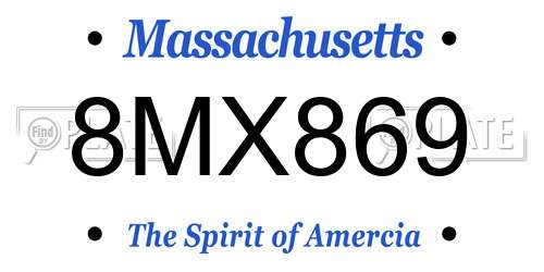 8MX869 Massachusetts License Plate