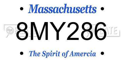 8MY286 Massachusetts License Plate