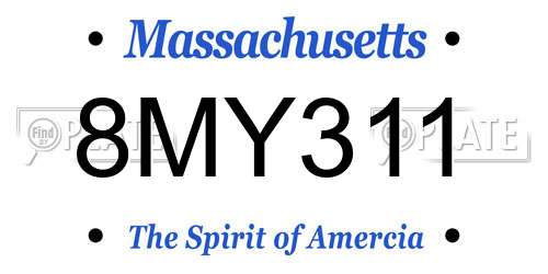 8MY311 Massachusetts License Plate