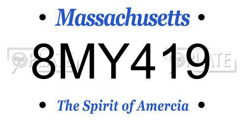 8MY419 Massachusetts License Plate
