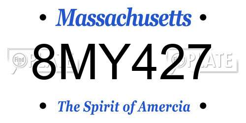 8MY427 Massachusetts License Plate