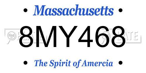 8MY468 Massachusetts License Plate