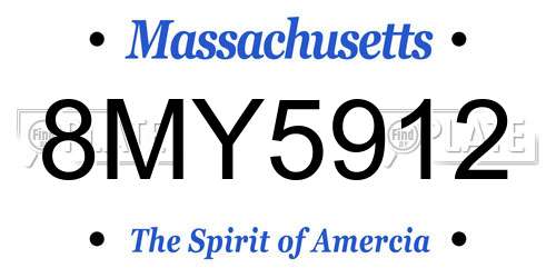 8MY5912 Massachusetts License Plate