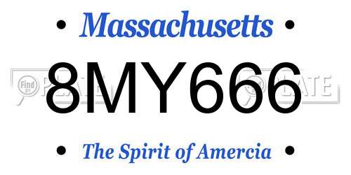 8MY666 Massachusetts License Plate