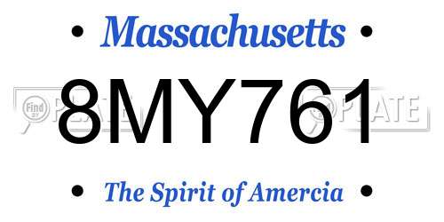 8MY761 Massachusetts License Plate