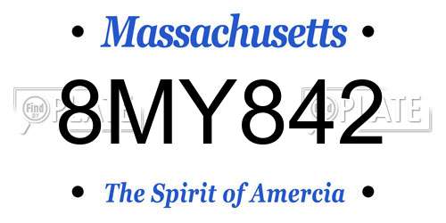 8MY842 Massachusetts License Plate