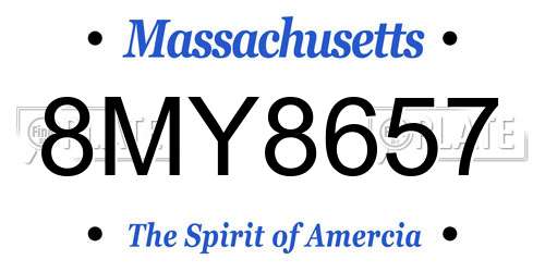 8MY8657 Massachusetts License Plate
