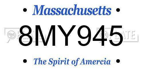 8MY945 Massachusetts License Plate
