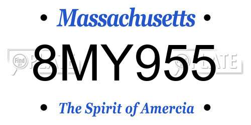 8MY955 Massachusetts License Plate