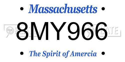 8MY966 Massachusetts License Plate