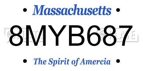 8MYB687 Massachusetts License Plate