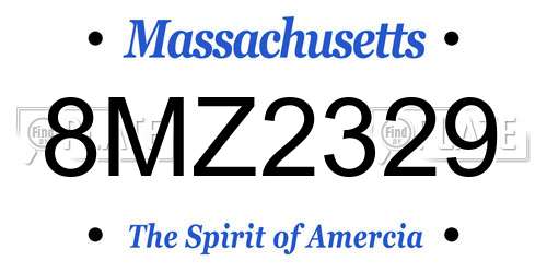 8MZ2329 Massachusetts License Plate