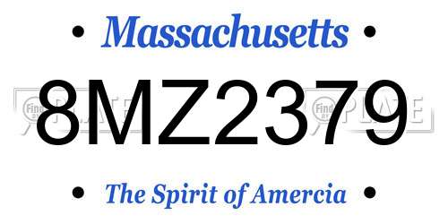 8MZ2379 Massachusetts License Plate