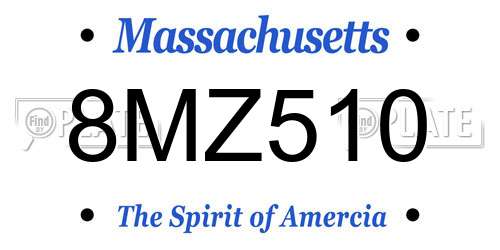8MZ510 Massachusetts License Plate