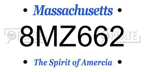 8MZ662 Massachusetts License Plate