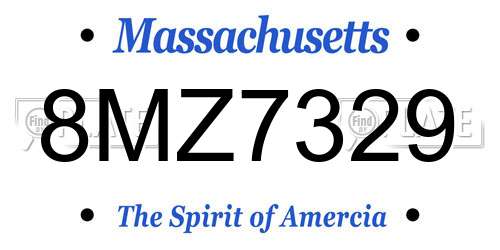 8MZ7329 Massachusetts License Plate
