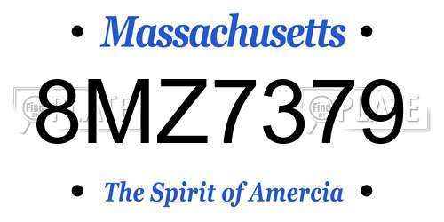 8MZ7379 Massachusetts License Plate