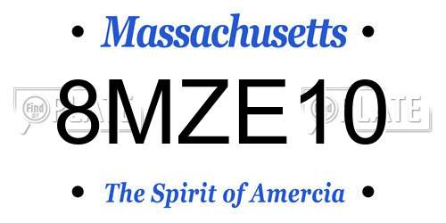 8MZE10 Massachusetts License Plate