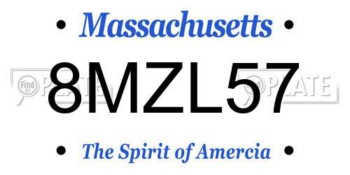 8MZL57 Massachusetts License Plate